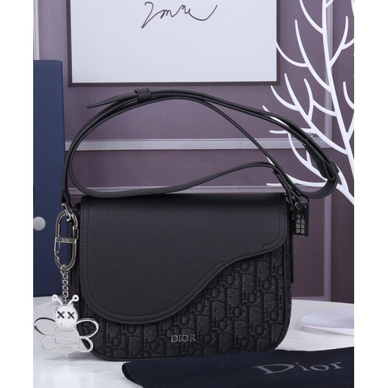 Fake Christian Dior Mini Saddle Messenger Bag Black Replica Replica Christian Dior Mini Saddle Messenger Bag Black