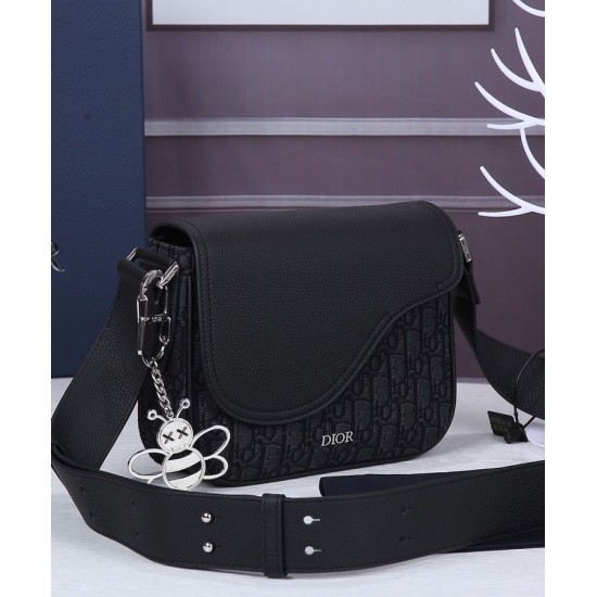 Fake Christian Dior Mini Saddle Messenger Bag Black Replica Replica Christian Dior Mini Saddle Messenger Bag Black