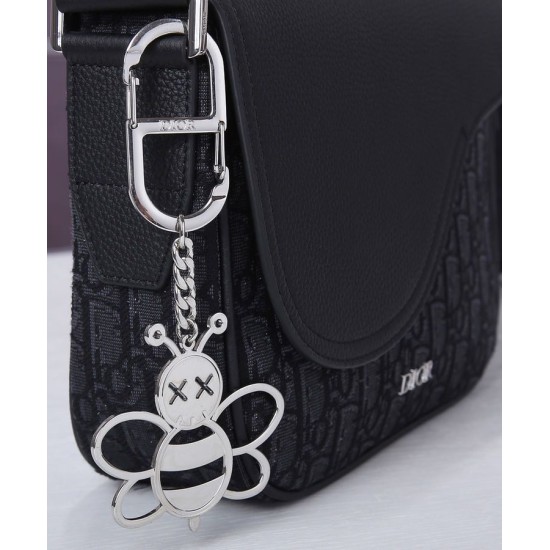 Fake Christian Dior Mini Saddle Messenger Bag Black Replica Replica Christian Dior Mini Saddle Messenger Bag Black