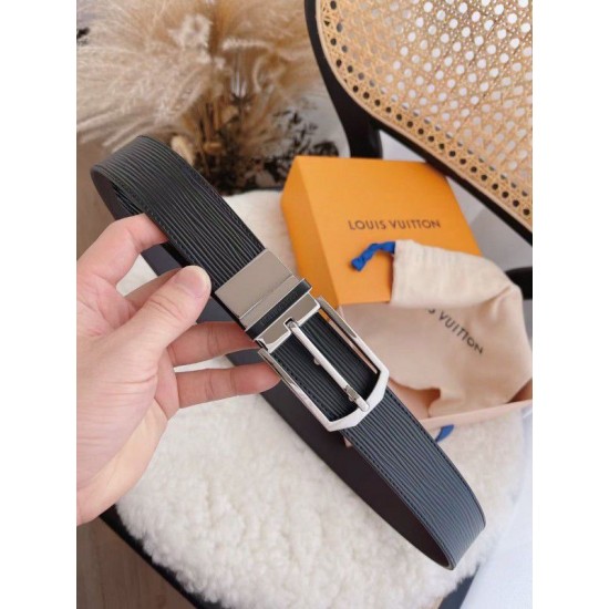 Fake Louis Vuitton Slender 35mm Reversible Belt Epi M0128Q Replica