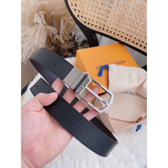Fake Louis Vuitton Slender 35mm Reversible Belt Epi M0128Q Replica
