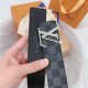Fake Louis Vuitton LV Initiales 40MM Reversible Belt Damier Graphite M0213Q Replica