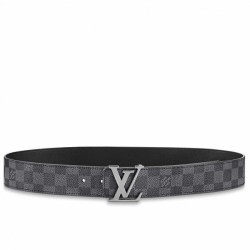 Fake Louis Vuitton LV Initiales 40MM Reversible Belt Damier Graphite M0213Q Replica