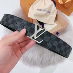 Fake Louis Vuitton LV Initiales 40MM Reversible Belt Damier Graphite M0213Q Replica
