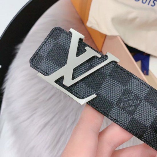 Fake Louis Vuitton LV Initiales 40MM Reversible Belt Damier Graphite M0213Q Replica