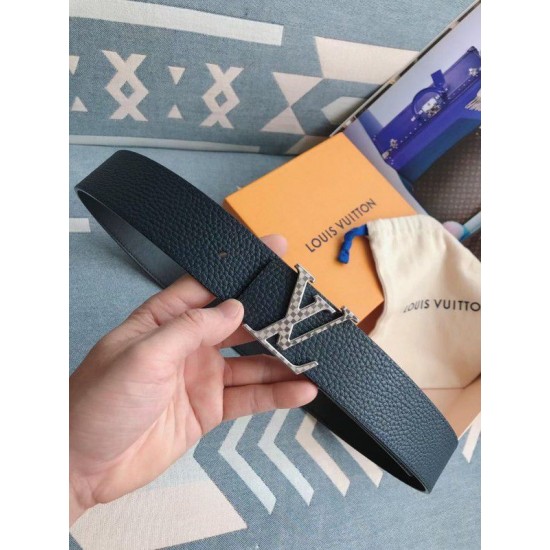 Replica Louis Vuitton Silver Damier LV 40MM Reversible Belt M0336V