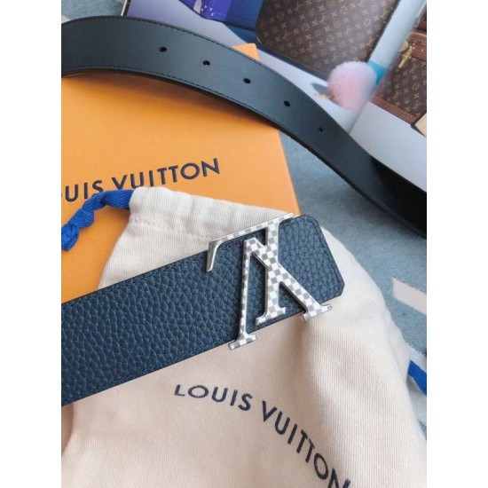 Replica Louis Vuitton Silver Damier LV 40MM Reversible Belt M0336V