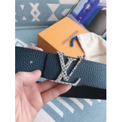 Replica Louis Vuitton Silver Damier LV 40MM Reversible Belt M0336V
