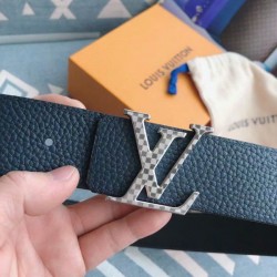 Replica Louis Vuitton Silver Damier LV 40MM Reversible Belt M0336V