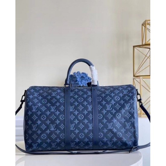 Fake Louis Vuitton Keepall Bandouliere 50 Monogram Shadow M45731 Replica