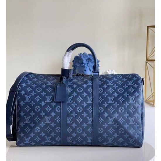 Fake Louis Vuitton Keepall Bandouliere 50 Monogram Shadow M45731 Replica