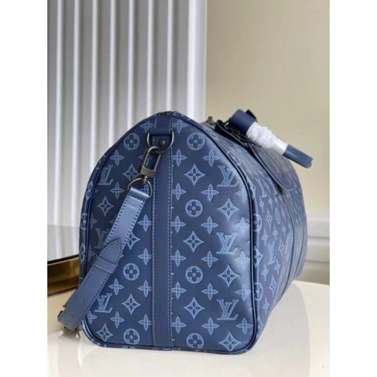 Fake Louis Vuitton Keepall Bandouliere 50 Monogram Shadow M45731 Replica