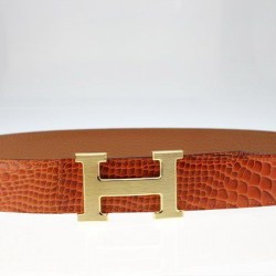 Replica Hermes Camel Snake Vene Leather HB122 Belt