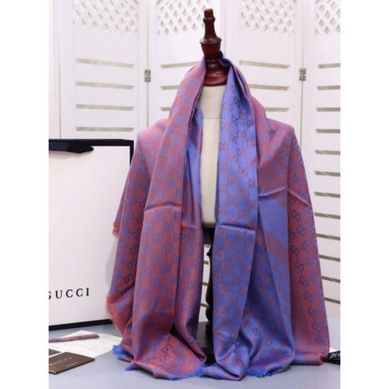 Replica Gucci Classic Silk cashmere 140 x 140cm Blue / Red