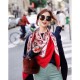 Replica Gucci Cashmere Scarf With Stirrups Print 140 x 140 Red