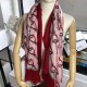 Replica Gucci Cashmere Scarf With Stirrups Print 140 x 140 Red
