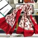 Replica Gucci Cashmere Scarf With Stirrups Print 140 x 140 Red