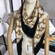 Fake Gucci Cashmere Scarf With Stirrups Print 140 x 140 Black Replica