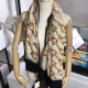 Fake Gucci Cashmere Scarf With Stirrups Print 140 x 140 Black Replica