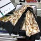 Fake Gucci Cashmere Scarf With Stirrups Print 140 x 140 Black Replica