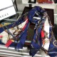 Replica Gucci Wool Silk Scarf 100 x 200 Blue