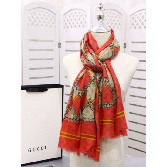 Replica Gucci Classic GG wool Jacquard Scarf 100 x 200 Orange