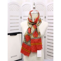 Replica Gucci Classic GG wool Jacquard Scarf 100 x 200 Orange