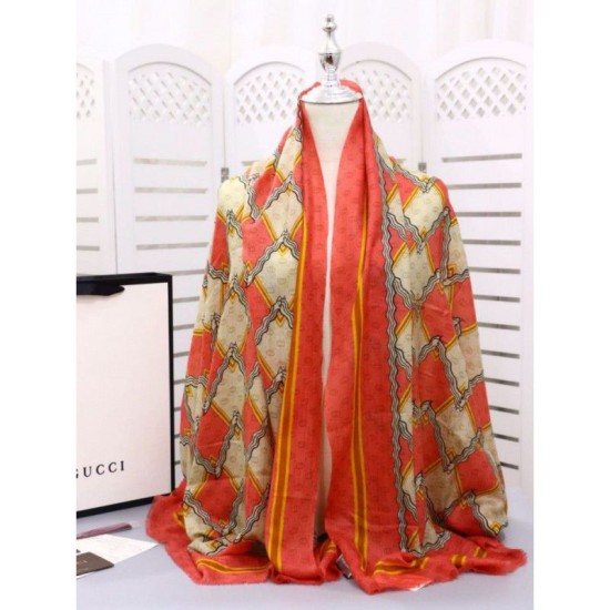 Replica Gucci Classic GG wool Jacquard Scarf 100 x 200 Orange