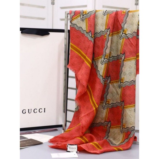Replica Gucci Classic GG wool Jacquard Scarf 100 x 200 Orange