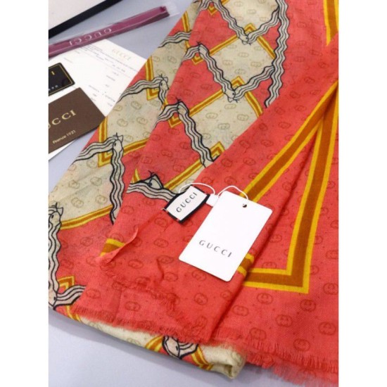 Replica Gucci Classic GG wool Jacquard Scarf 100 x 200 Orange