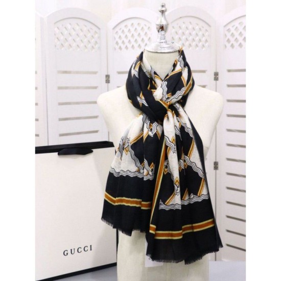 Replica Gucci Classic GG wool Jacquard Scarf 100 x 200 Black