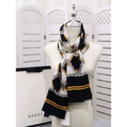 Replica Gucci Classic GG wool Jacquard Scarf 100 x 200 Black