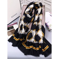 Replica Gucci Classic GG wool Jacquard Scarf 100 x 200 Black