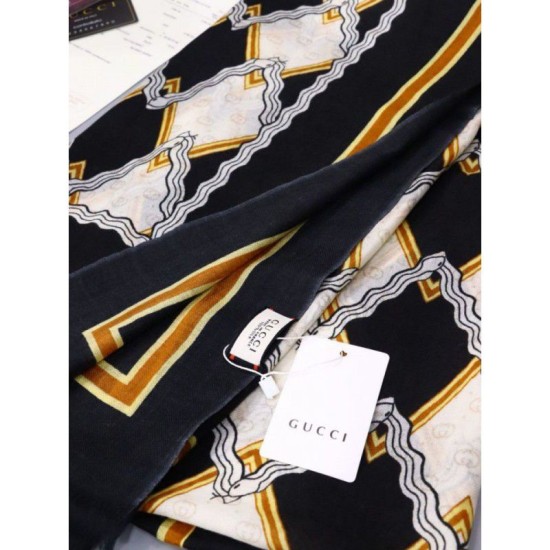 Replica Gucci Classic GG wool Jacquard Scarf 100 x 200 Black