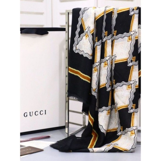 Replica Gucci Classic GG wool Jacquard Scarf 100 x 200 Black