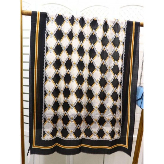 Replica Gucci Classic GG wool Jacquard Scarf 100 x 200 Black