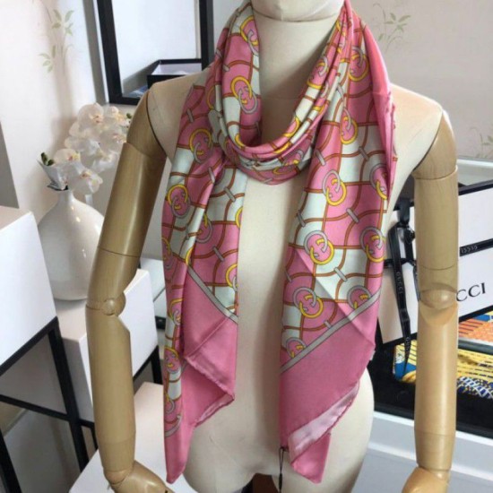 Replica Gucci GG Silk Scarf 140 x 140 Rose