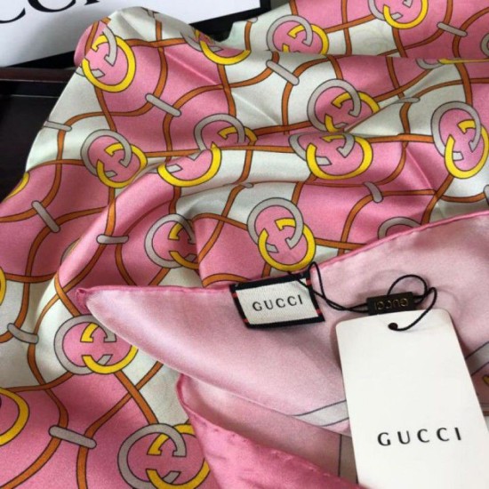 Replica Gucci GG Silk Scarf 140 x 140 Rose