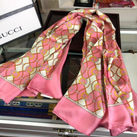 Replica Gucci GG Silk Scarf 140 x 140 Rose