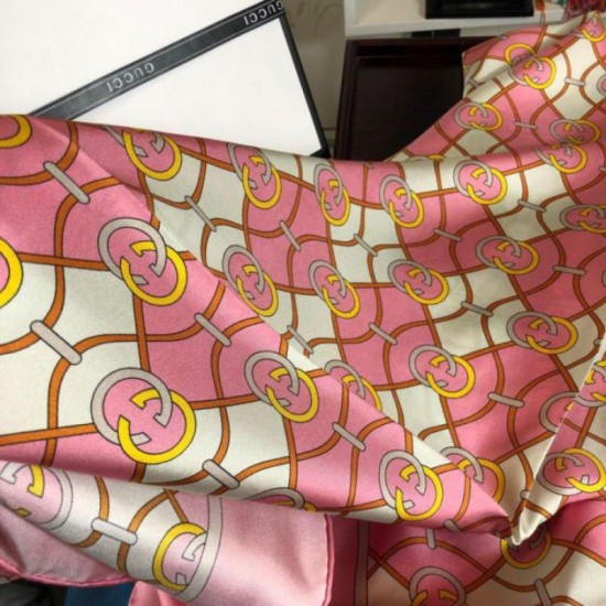 Replica Gucci GG Silk Scarf 140 x 140 Rose