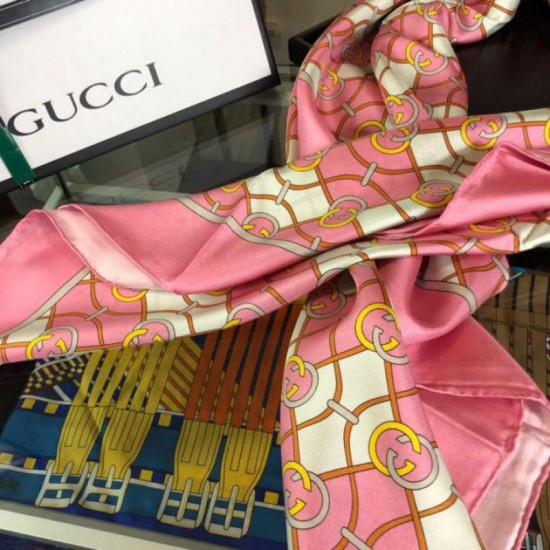 Replica Gucci GG Silk Scarf 140 x 140 Rose