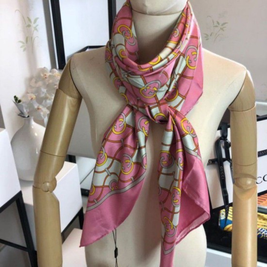 Replica Gucci GG Silk Scarf 140 x 140 Rose