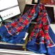 Replica Gucci GG Silk Scarf 140 x 140 Blue