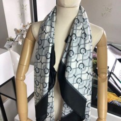 Replica Gucci GG Silk Scarf 140 x 140 Black
