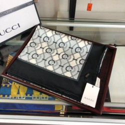 Replica Gucci GG Silk Scarf 140 x 140 Black