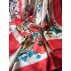 Fake Gucci GG Silk Scarf 140 x 140 Red Replica
