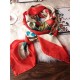 Fake Gucci GG Silk Scarf 140 x 140 Red Replica