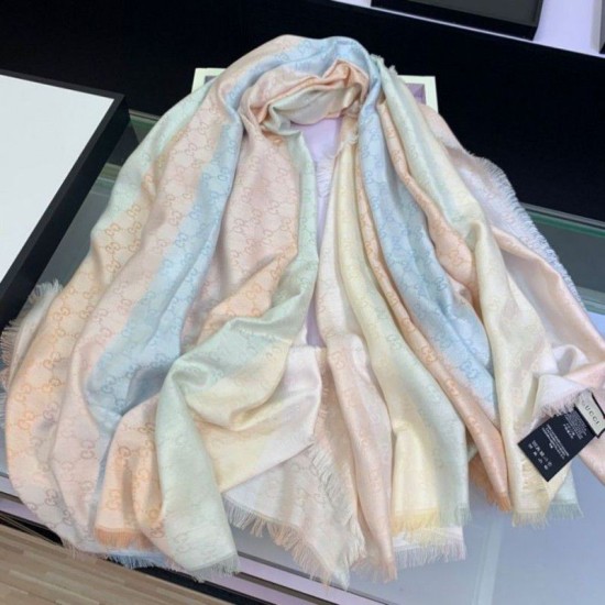 Fake Gucci GG Jacquard Wool Shawl 130 x 130 Pink Replica