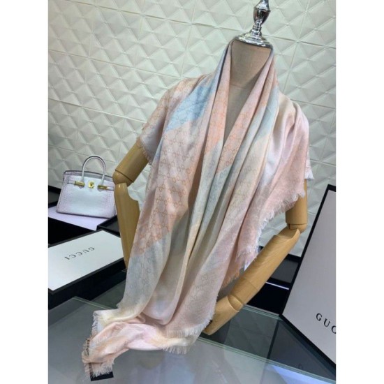 Fake Gucci GG Jacquard Wool Shawl 130 x 130 Pink Replica