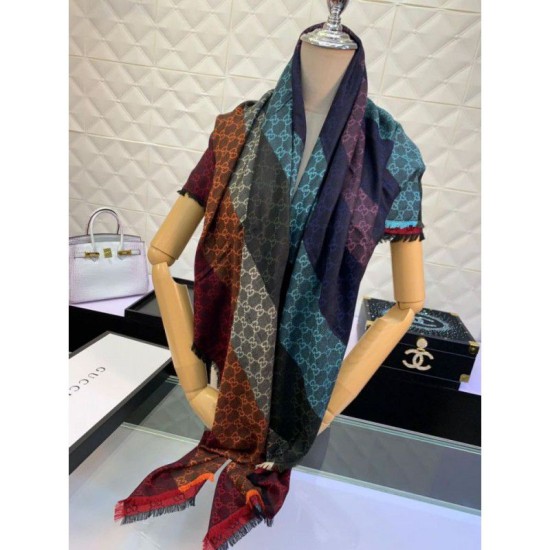 Replica Gucci GG Jacquard Wool Shawl 130 x 130 Red